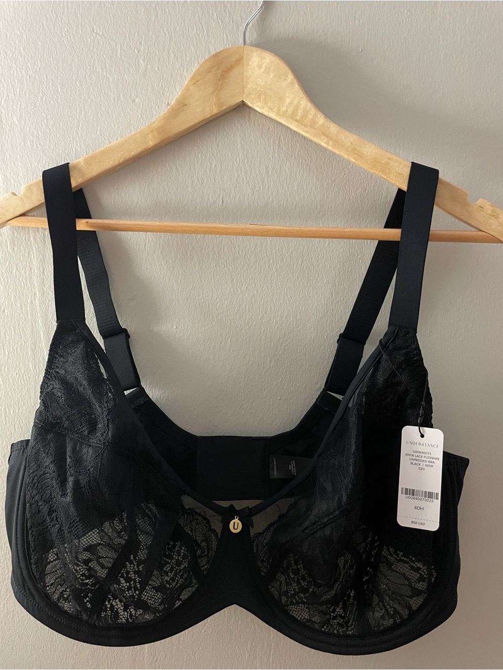 Sheer Black Lace Underwire Bra NWT 40H
